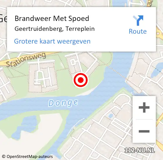 Locatie op kaart van de 112 melding: Brandweer Met Spoed Naar Geertruidenberg, Terreplein op 21 februari 2022 14:08