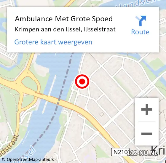 Locatie op kaart van de 112 melding: Ambulance Met Grote Spoed Naar Krimpen aan den IJssel, IJsselstraat op 21 februari 2022 18:45