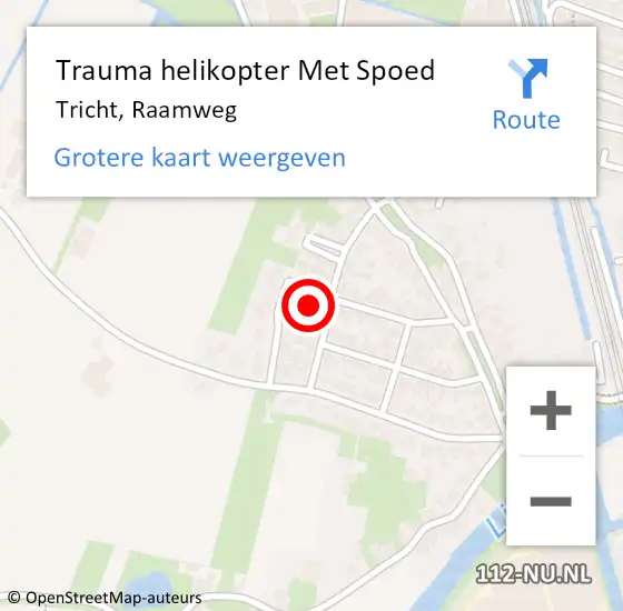 Locatie op kaart van de 112 melding: Trauma helikopter Met Spoed Naar Tricht, Raamweg op 21 februari 2022 19:36