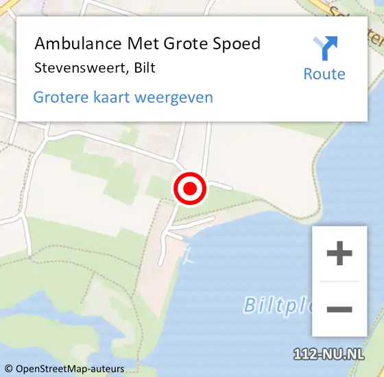 Locatie op kaart van de 112 melding: Ambulance Met Grote Spoed Naar Stevensweert, Bilt op 22 februari 2022 08:59