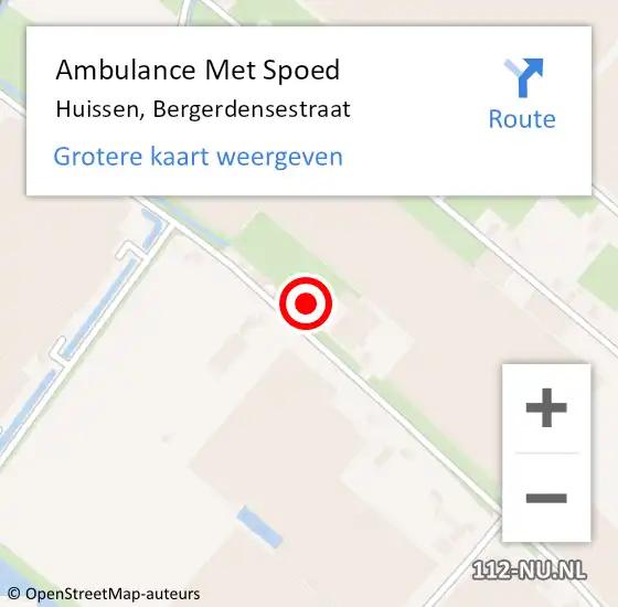 Locatie op kaart van de 112 melding: Ambulance Met Spoed Naar Huissen, Bergerdensestraat op 22 februari 2022 12:28