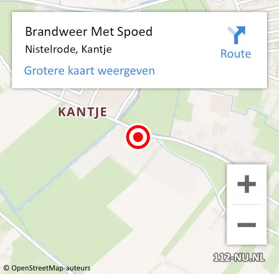 Locatie op kaart van de 112 melding: Brandweer Met Spoed Naar Nistelrode, Kantje op 22 februari 2022 13:01