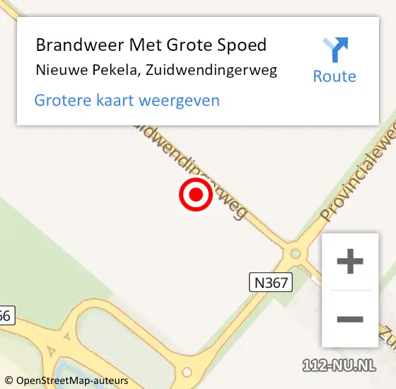 Locatie op kaart van de 112 melding: Brandweer Met Grote Spoed Naar Nieuwe Pekela, Zuidwendingerweg op 22 februari 2022 21:36