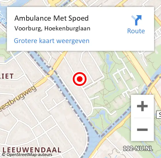 Locatie op kaart van de 112 melding: Ambulance Met Spoed Naar Voorburg, Hoekenburglaan op 23 februari 2022 16:43