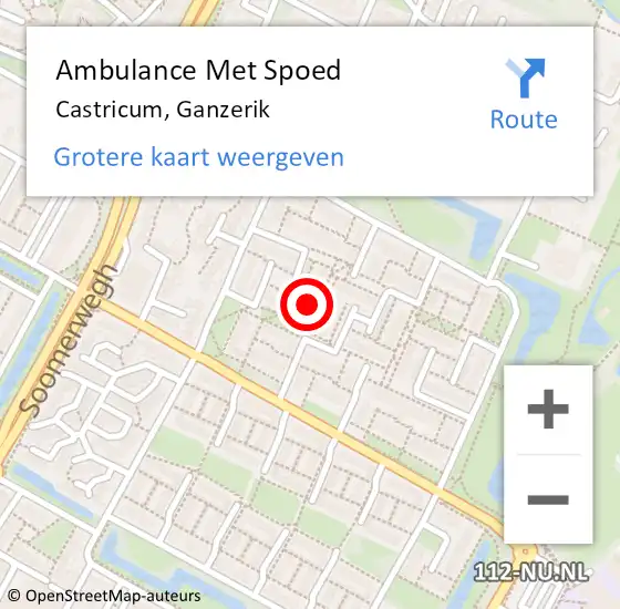 Locatie op kaart van de 112 melding: Ambulance Met Spoed Naar Castricum, Ganzerik op 23 februari 2022 17:16
