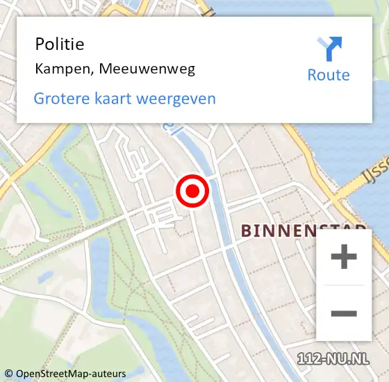 Locatie op kaart van de 112 melding: Politie Kampen, Meeuwenweg op 23 februari 2022 20:33