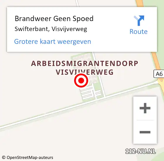 Locatie op kaart van de 112 melding: Brandweer Geen Spoed Naar Swifterbant, Visvijverweg op 24 februari 2022 00:19
