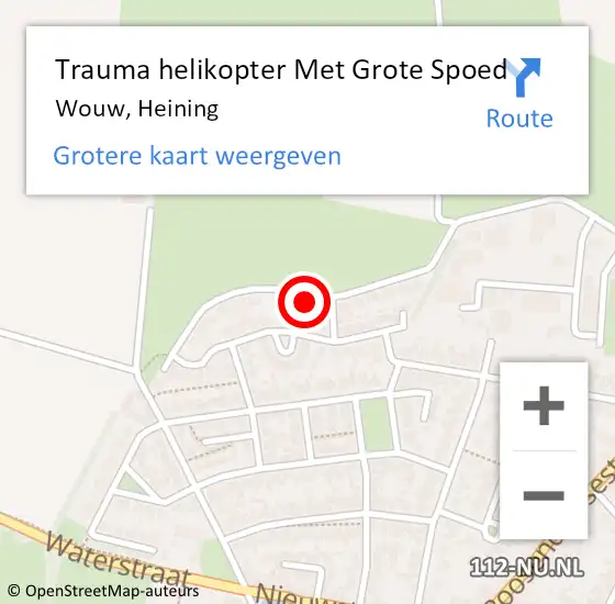 Locatie op kaart van de 112 melding: Trauma helikopter Met Grote Spoed Naar Wouw, Heining op 24 februari 2022 12:35