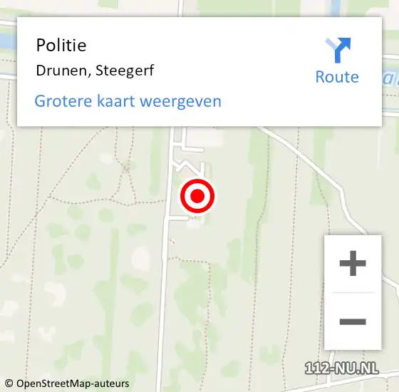 Locatie op kaart van de 112 melding: Politie Drunen, Steegerf op 25 februari 2022 08:15