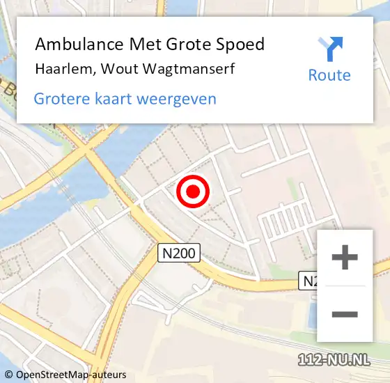 Locatie op kaart van de 112 melding: Ambulance Met Grote Spoed Naar Haarlem, Wout Wagtmanserf op 25 februari 2022 08:27