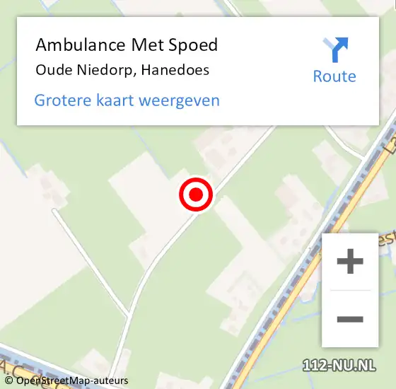Locatie op kaart van de 112 melding: Ambulance Met Spoed Naar Oude Niedorp, Hanedoes op 25 februari 2022 10:17