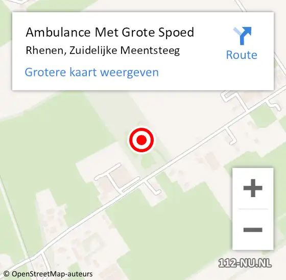 Locatie op kaart van de 112 melding: Ambulance Met Grote Spoed Naar Rhenen, Zuidelijke Meentsteeg op 25 februari 2022 14:58