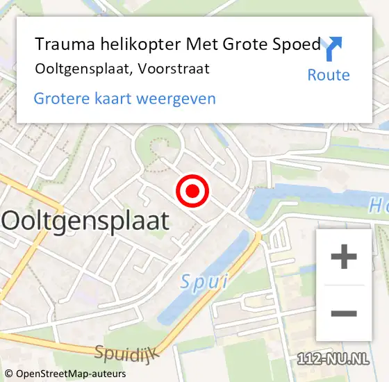 Locatie op kaart van de 112 melding: Trauma helikopter Met Grote Spoed Naar Ooltgensplaat, Voorstraat op 25 februari 2022 16:36