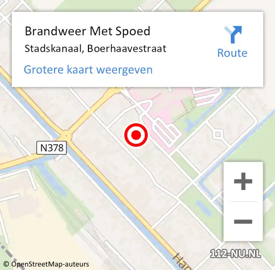 Locatie op kaart van de 112 melding: Brandweer Met Spoed Naar Stadskanaal, Boerhaavestraat op 25 februari 2022 20:05