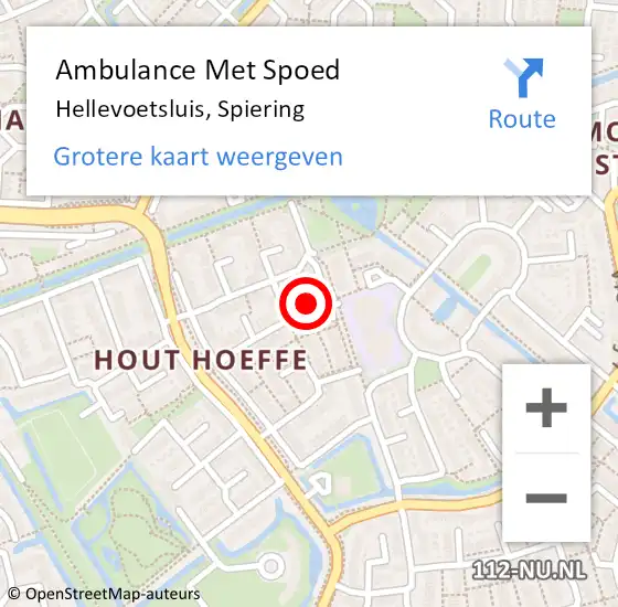Locatie op kaart van de 112 melding: Ambulance Met Spoed Naar Hellevoetsluis, Spiering op 26 februari 2022 03:28