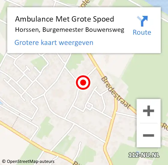 Locatie op kaart van de 112 melding: Ambulance Met Grote Spoed Naar Horssen, Burgemeester Bouwensweg op 26 februari 2022 09:09
