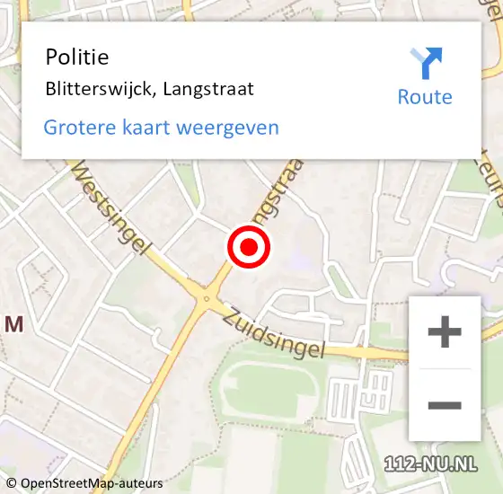 Locatie op kaart van de 112 melding: Politie Blitterswijck, Langstraat op 26 februari 2022 15:11