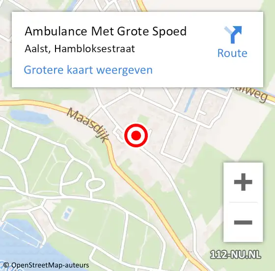 Locatie op kaart van de 112 melding: Ambulance Met Grote Spoed Naar Aalst, Hambloksestraat op 26 februari 2022 16:15