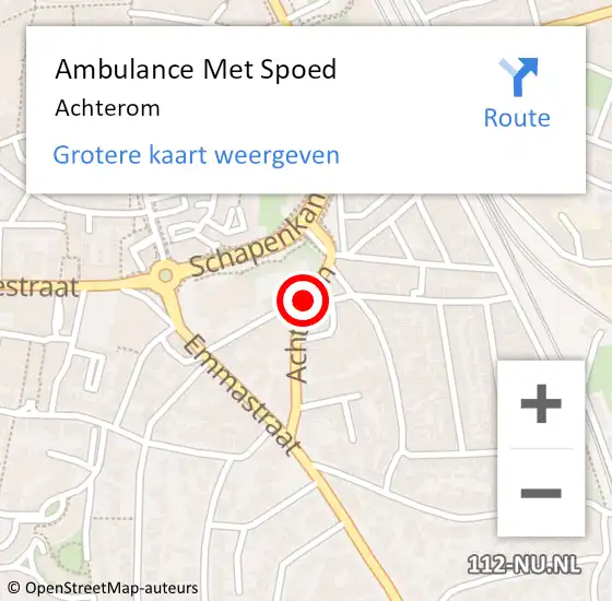 Locatie op kaart van de 112 melding: Ambulance Met Spoed Naar Achterom op 26 februari 2022 16:38