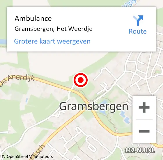 Locatie op kaart van de 112 melding: Ambulance Gramsbergen, Het Weerdje op 26 februari 2022 23:36