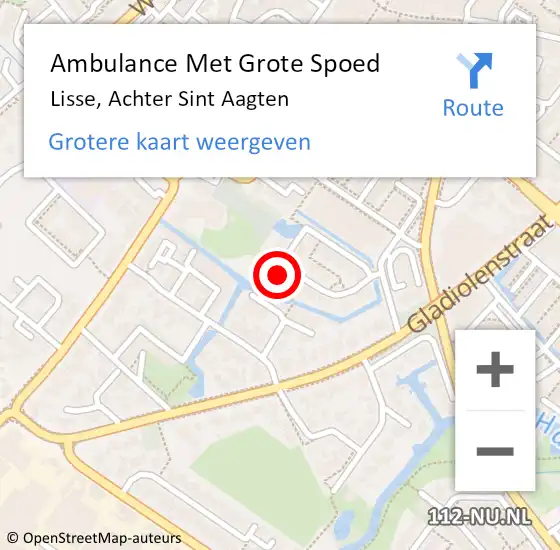 Locatie op kaart van de 112 melding: Ambulance Met Grote Spoed Naar Lisse, Achter Sint Aagten op 27 februari 2022 02:25