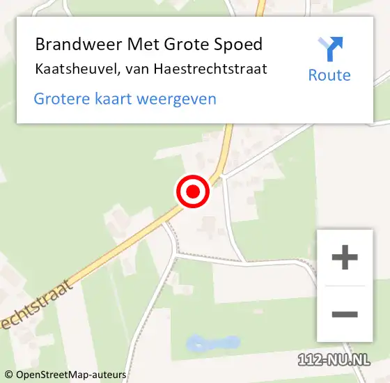 Locatie op kaart van de 112 melding: Brandweer Met Grote Spoed Naar Kaatsheuvel, van Haestrechtstraat op 27 februari 2022 10:24