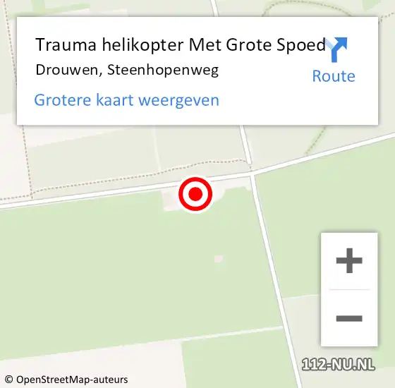 Locatie op kaart van de 112 melding: Trauma helikopter Met Grote Spoed Naar Drouwen, Steenhopenweg op 27 februari 2022 10:51
