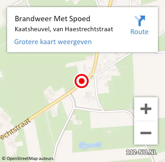 Locatie op kaart van de 112 melding: Brandweer Met Spoed Naar Kaatsheuvel, van Haestrechtstraat op 27 februari 2022 13:54