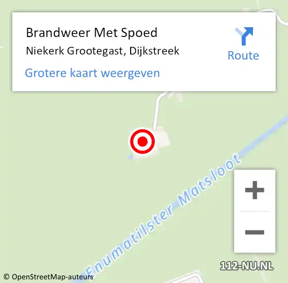 Locatie op kaart van de 112 melding: Brandweer Met Spoed Naar Niekerk Grootegast, Dijkstreek op 27 februari 2022 17:10