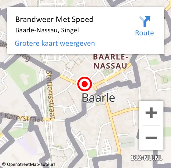Locatie op kaart van de 112 melding: Brandweer Met Spoed Naar Baarle-Nassau, Singel op 28 februari 2022 08:12