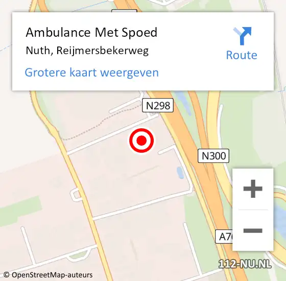 Locatie op kaart van de 112 melding: Ambulance Met Spoed Naar Nuth, Reijmersbekerweg op 28 februari 2022 10:12