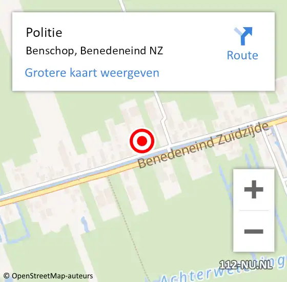 Locatie op kaart van de 112 melding: Politie Benschop, Benedeneind NZ op 28 februari 2022 14:08