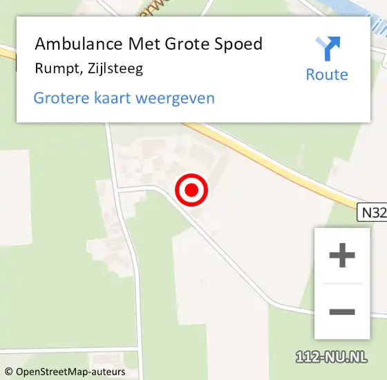 Locatie op kaart van de 112 melding: Ambulance Met Grote Spoed Naar Rumpt, Zijlsteeg op 28 februari 2022 14:52