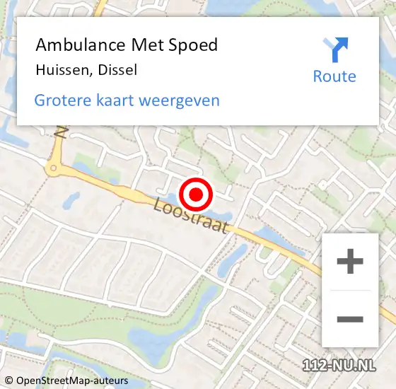 Locatie op kaart van de 112 melding: Ambulance Met Spoed Naar Huissen, Dissel op 28 februari 2022 20:04