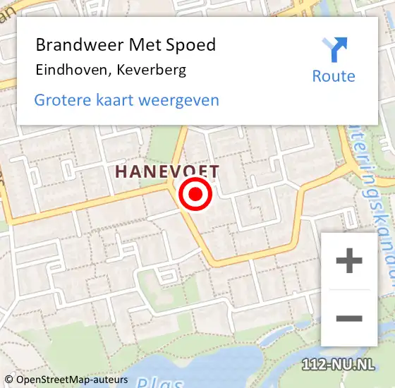 Locatie op kaart van de 112 melding: Brandweer Met Spoed Naar Eindhoven, Keverberg op 28 februari 2022 21:49