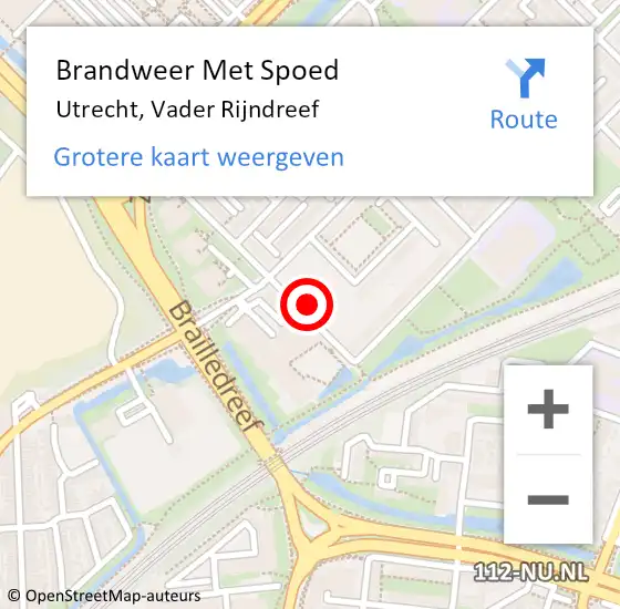 Locatie op kaart van de 112 melding: Brandweer Met Spoed Naar Utrecht, Vader Rijndreef op 28 februari 2022 22:22