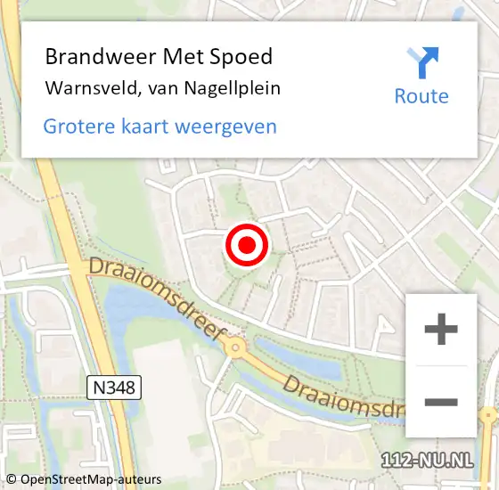 Locatie op kaart van de 112 melding: Brandweer Met Spoed Naar Warnsveld, van Nagellplein op 1 maart 2022 19:18