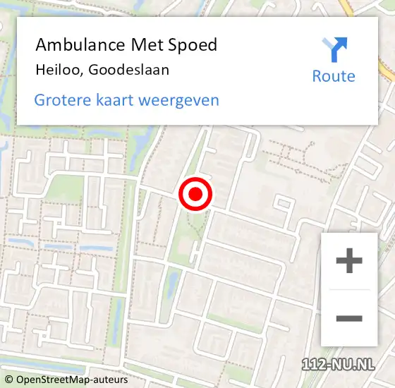 Locatie op kaart van de 112 melding: Ambulance Met Spoed Naar Heiloo, Goodeslaan op 2 maart 2022 00:45