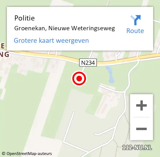 Locatie op kaart van de 112 melding: Politie Groenekan, Nieuwe Weteringseweg op 2 maart 2022 05:42