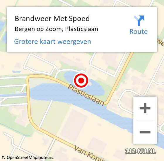 Locatie op kaart van de 112 melding: Brandweer Met Spoed Naar Bergen op Zoom, Plasticslaan op 2 maart 2022 11:58