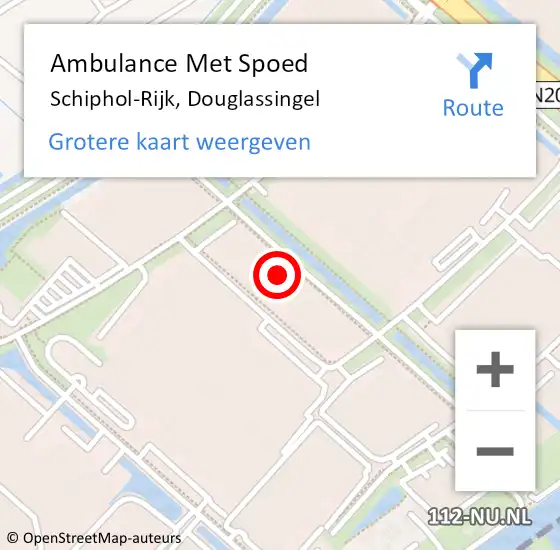 Locatie op kaart van de 112 melding: Ambulance Met Spoed Naar Schiphol-Rijk, Douglassingel op 2 maart 2022 14:04
