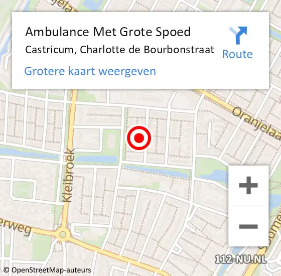 Locatie op kaart van de 112 melding: Ambulance Met Grote Spoed Naar Castricum, Charlotte de Bourbonstraat op 2 maart 2022 20:33