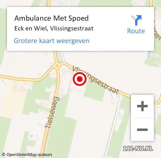 Locatie op kaart van de 112 melding: Ambulance Met Spoed Naar Eck en Wiel, Vlissingsestraat op 2 maart 2022 23:46