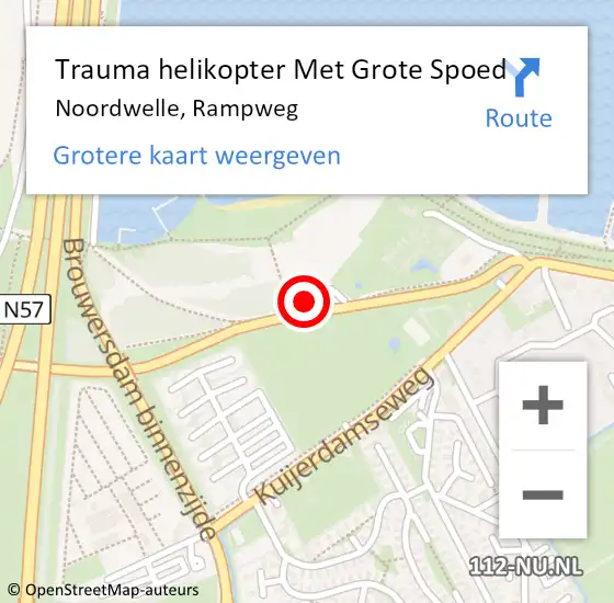 Locatie op kaart van de 112 melding: Trauma helikopter Met Grote Spoed Naar Noordwelle, Rampweg op 3 maart 2022 02:36
