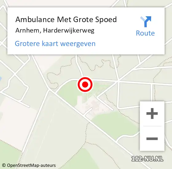 Locatie op kaart van de 112 melding: Ambulance Met Grote Spoed Naar Arnhem, Harderwijkerweg op 3 maart 2022 04:19