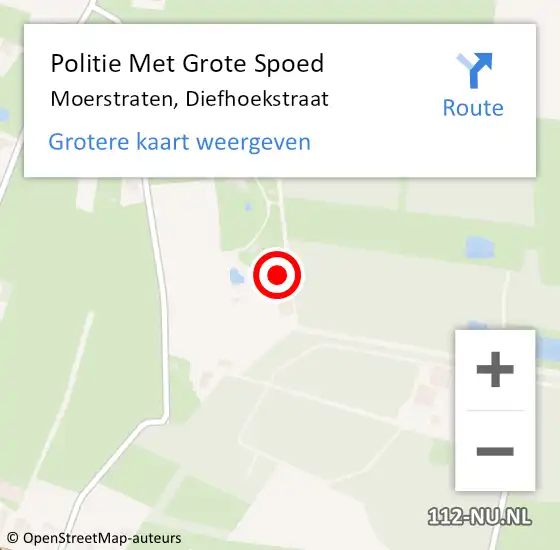 Locatie op kaart van de 112 melding: Politie Met Grote Spoed Naar Moerstraten, Diefhoekstraat op 3 maart 2022 06:35