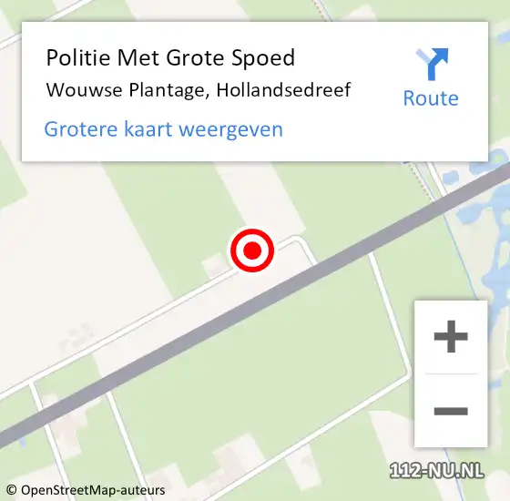 Locatie op kaart van de 112 melding: Politie Met Grote Spoed Naar Wouwse Plantage, Hollandsedreef op 3 maart 2022 10:33