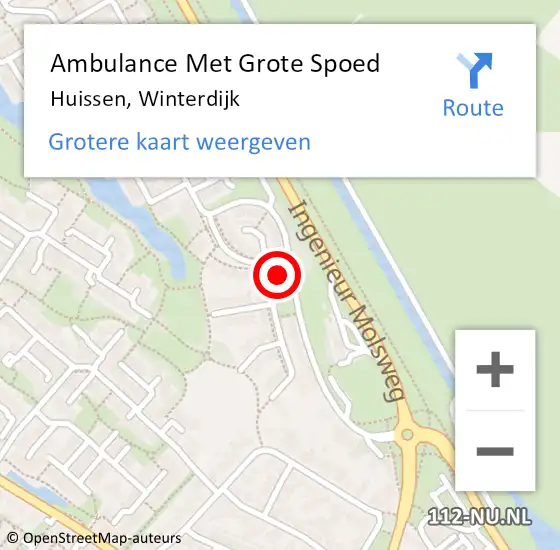 Locatie op kaart van de 112 melding: Ambulance Met Grote Spoed Naar Huissen, Winterdijk op 3 maart 2022 11:26