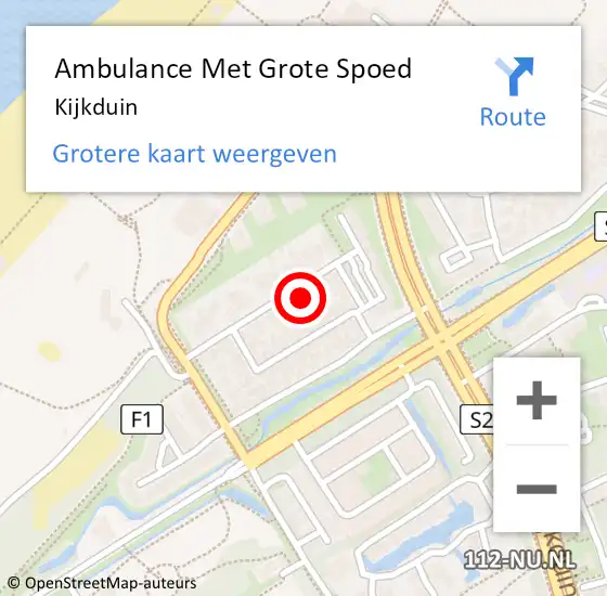 Locatie op kaart van de 112 melding: Ambulance Met Grote Spoed Naar Kijkduin op 3 maart 2022 14:50