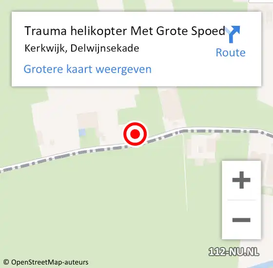 Locatie op kaart van de 112 melding: Trauma helikopter Met Grote Spoed Naar Kerkwijk, Delwijnsekade op 3 maart 2022 15:05